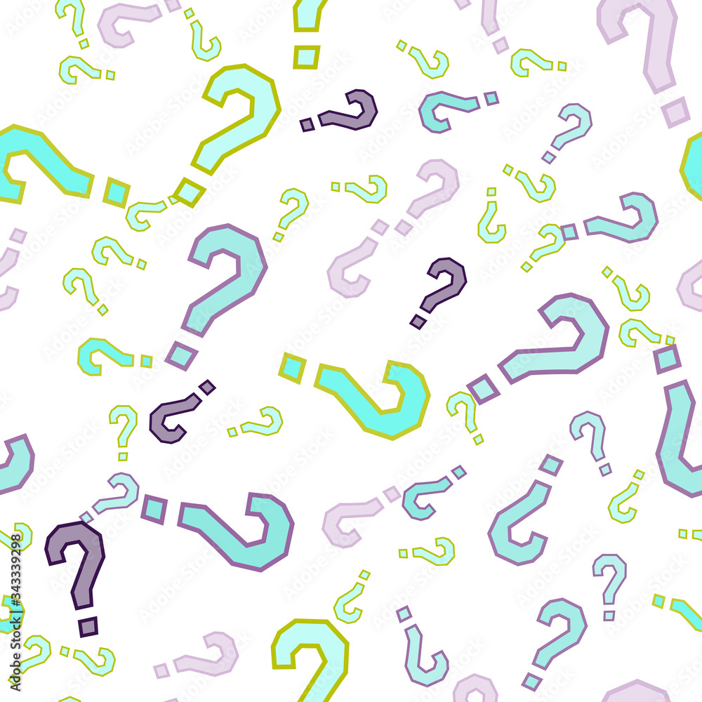 Quiz seamless pattern. Question marks, doubt, faq Quiz seamless pattern. Question marks, doubt, faq