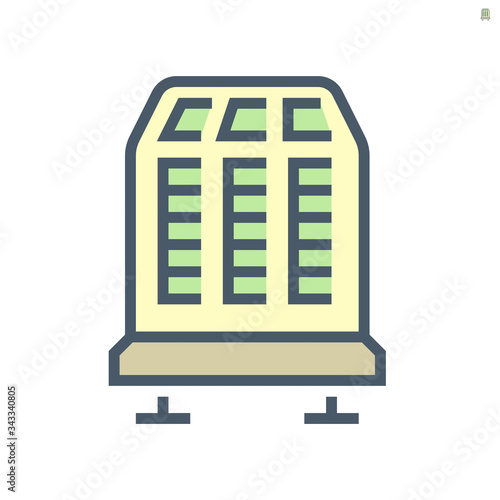 Air compressor part of air conditioner system vector icon design, 64x64 pixel perfect and editable stroke.