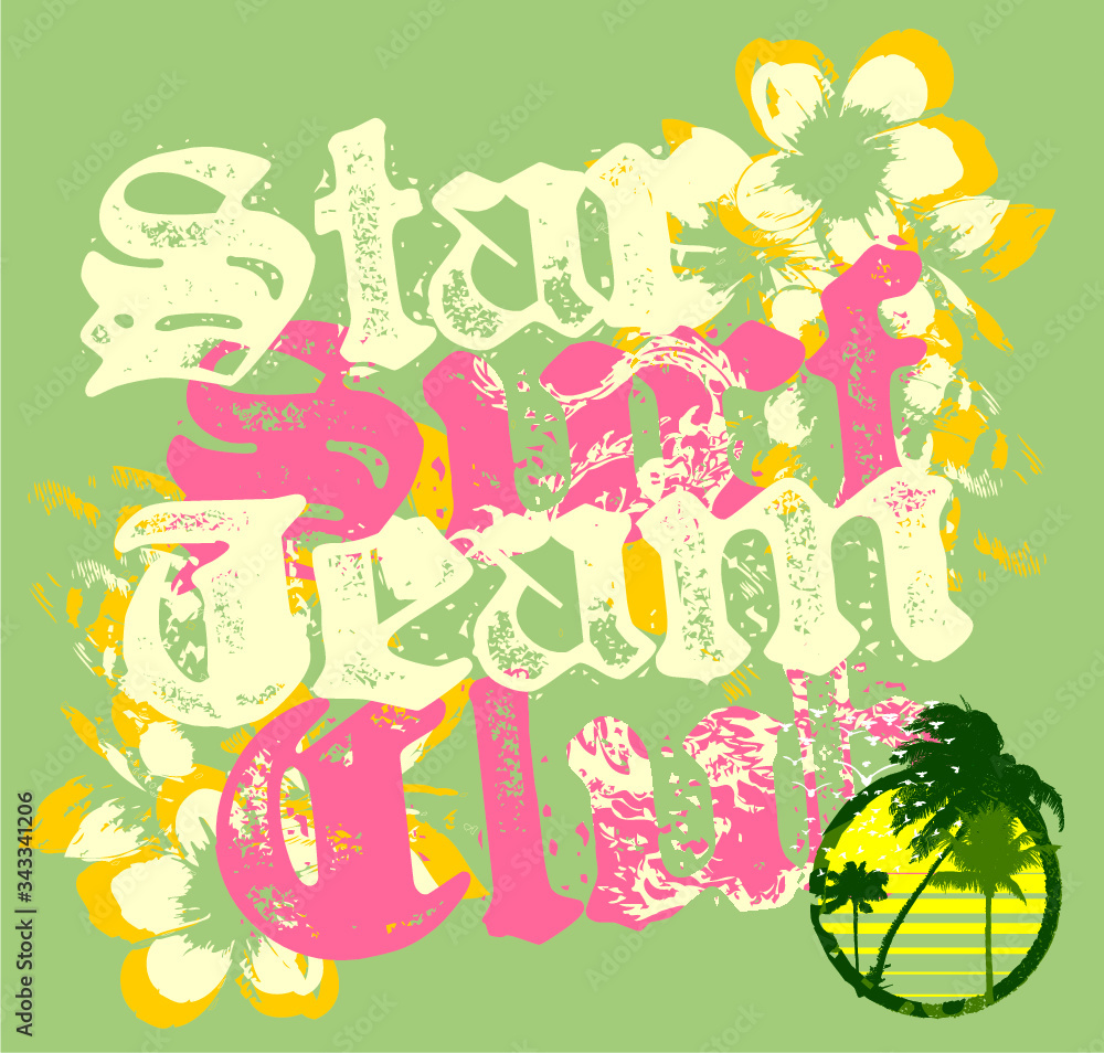 star surf team palm beach graphic design vector art