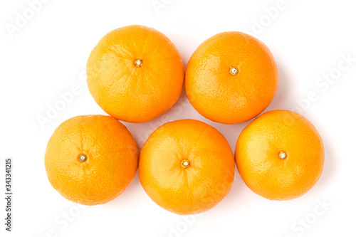 five fruit orange isolate on white background