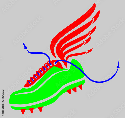 winged crampons graphic design vector art
