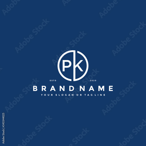 letter PK logo design vector