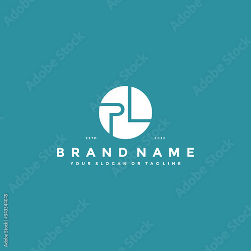 letter PL logo design vector