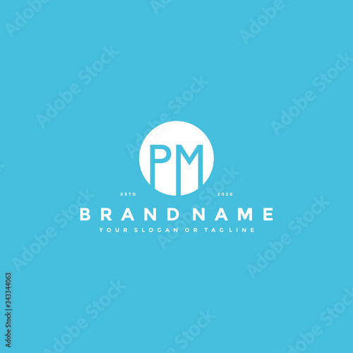 letter PM logo design vector