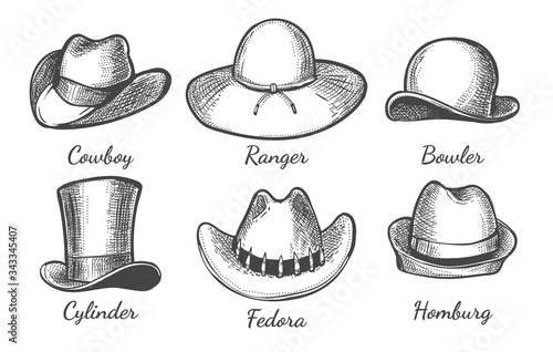 Sketch men hats