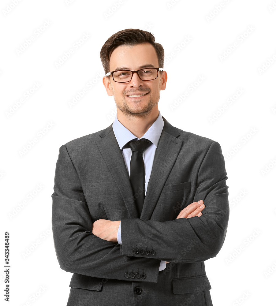 Portrait of handsome businessman on white background Portrait of handsome businessman on white background