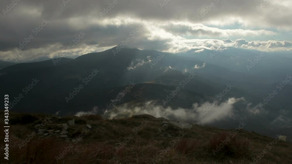 scenery with mountain peaks Chornohora and cloudy sky. scenery with mountain peaks Chornohora and cloudy sky.