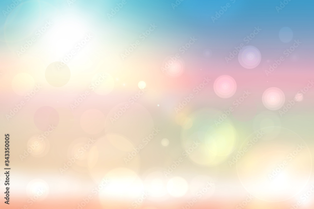 Abstract fresh vivid bright spring or summer landscape texture with natural pastel bokeh lights gradient light pink and a blue bright sunny sky. Beautiful background with copy space. Abstract fresh vivid bright spring or summer landscape texture with natural pastel bokeh lights gradient light pink and a blue bright sunny sky. Beautiful background with copy space.