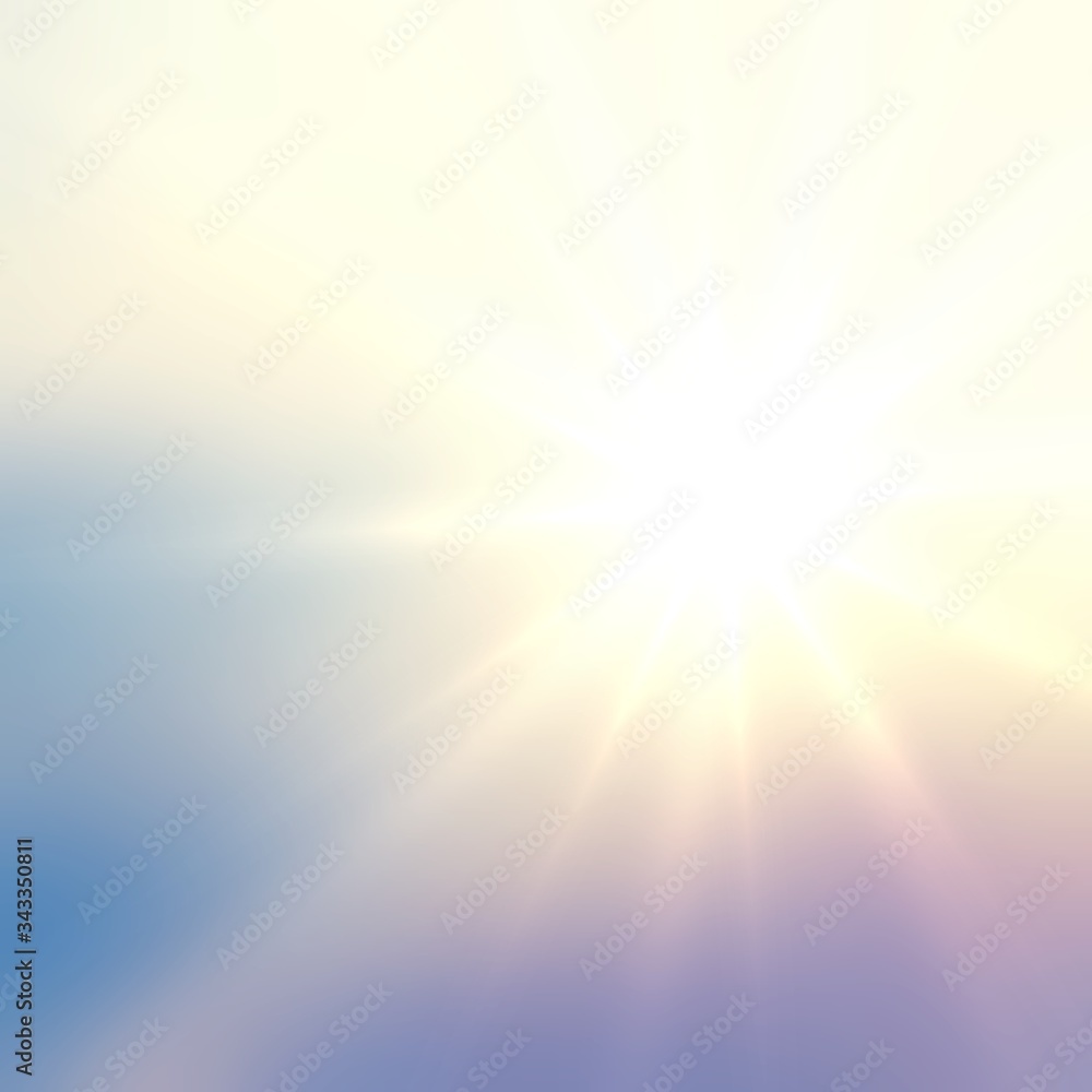 Sunny sky iridescent empty background. Bright rays pattern. Pastel yellow blue lilac gradient. Sunny sky iridescent empty background. Bright rays pattern. Pastel yellow blue lilac gradient.