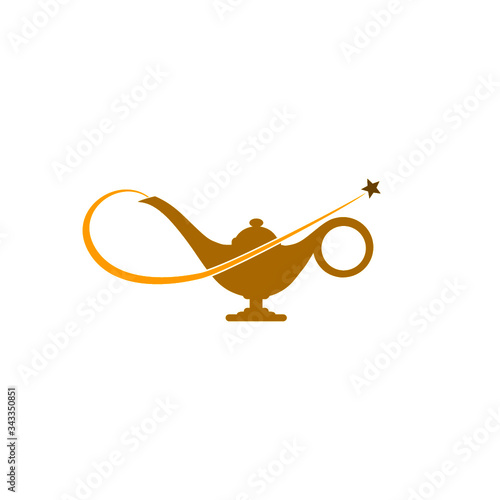 Magic lamp icon isolated on white background