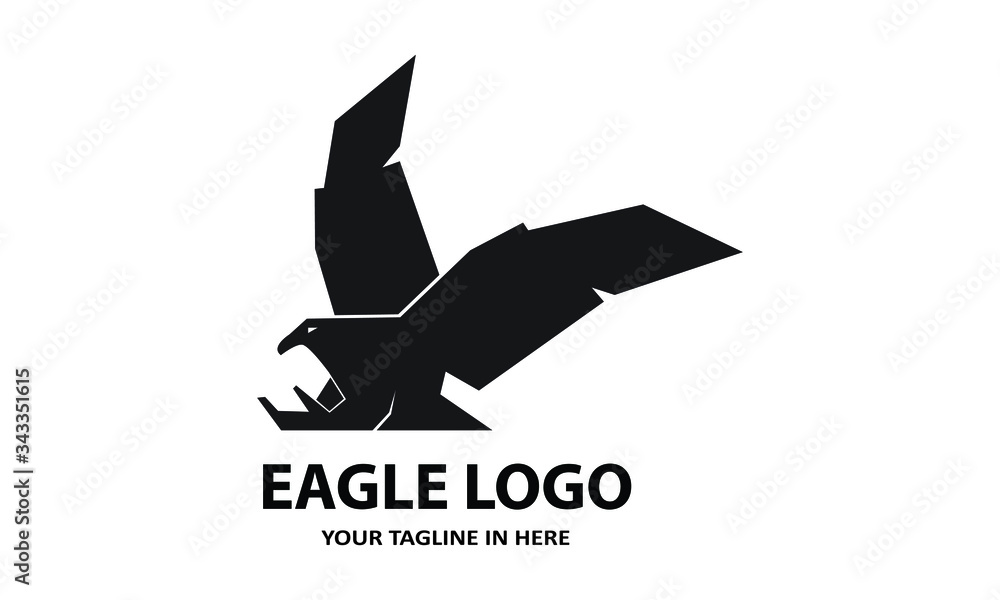 silhouette A simple eagle, suitable for business symbols or logos silhouette A simple eagle, suitable for business symbols or logos