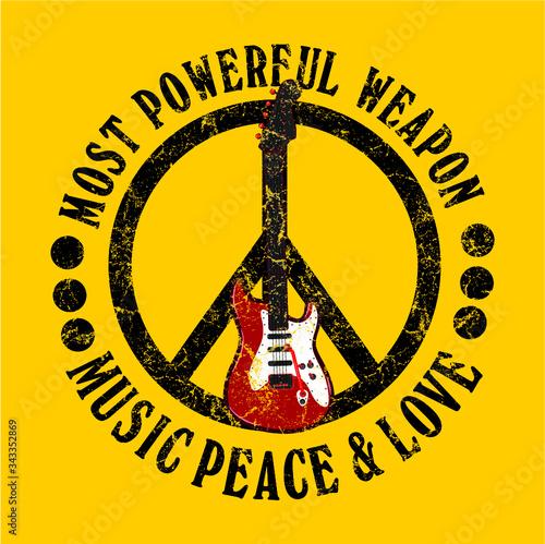 Peace Sign Embroidery Graphic Design Vector Art