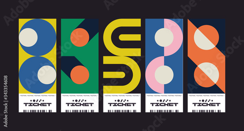 Ticket Abstract Vector Design Template