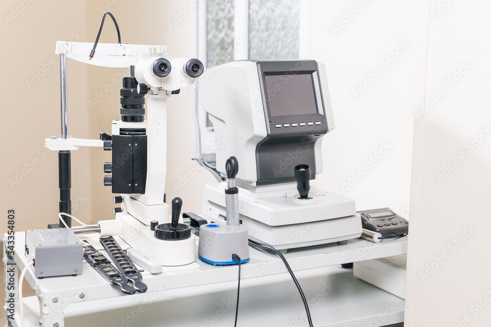 Eye health, eye disease prevention. Medical laboratory. Medicine and health care, Ophthalmology services and equipment.