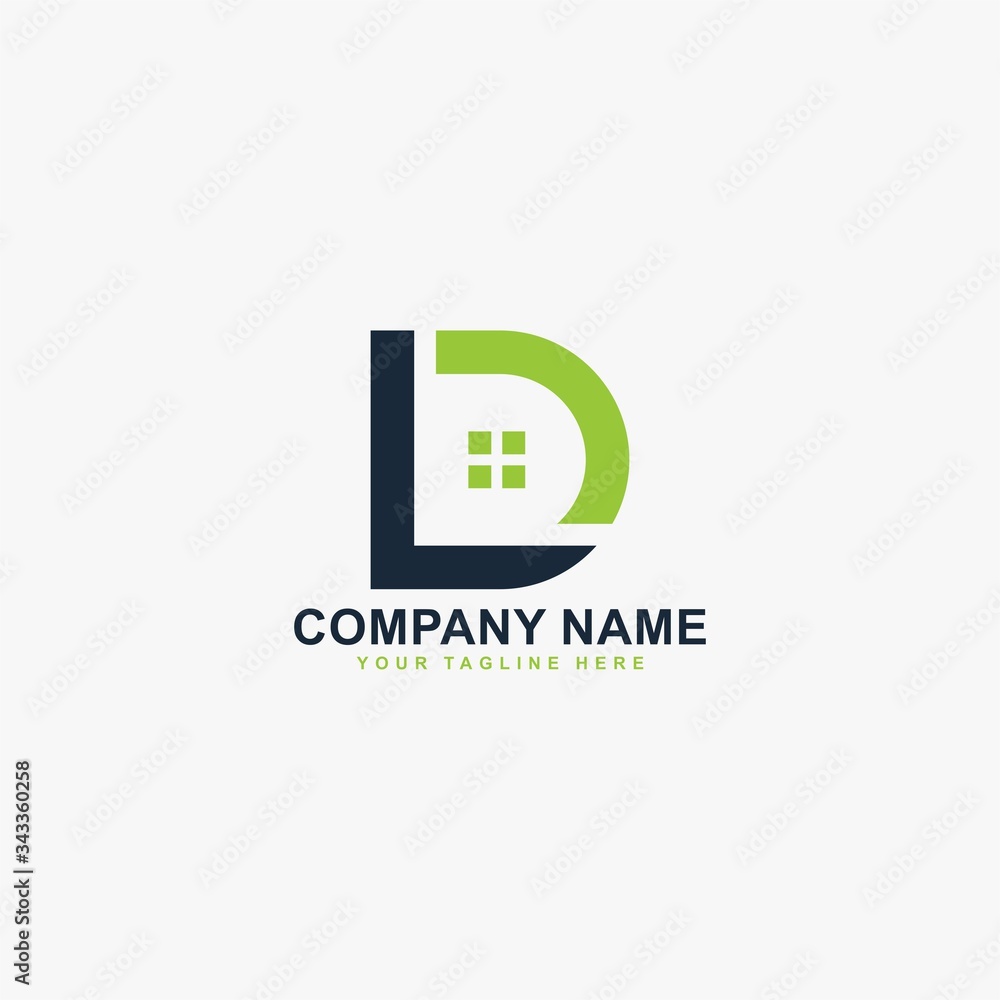 Real estate logo design. Letter DL house abstract symbol. Outline the home icon vector. Real estate logo design. Letter DL house abstract symbol. Outline the home icon vector.