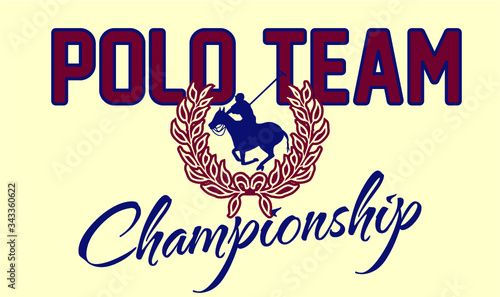 polo sports print and embroidery graphic design vector art