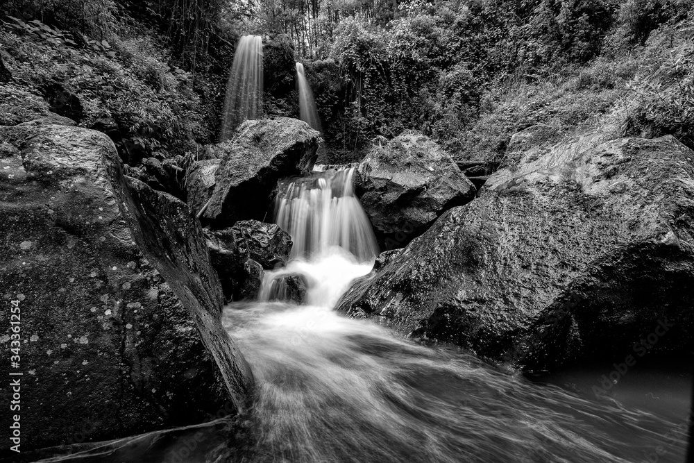 Fototapeta premium Twin Waterfall, Magelang, Central Java, Indonesia