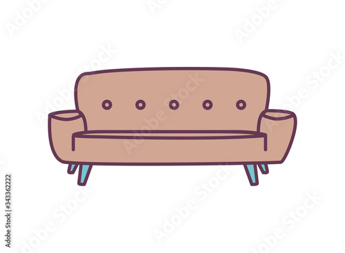 comfortable sofa on white background