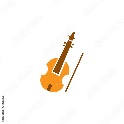 Violin color icon. Design template vector