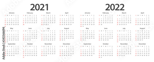 Calendar 2021, calendar 2022 week start Sunday corporate design planner template.