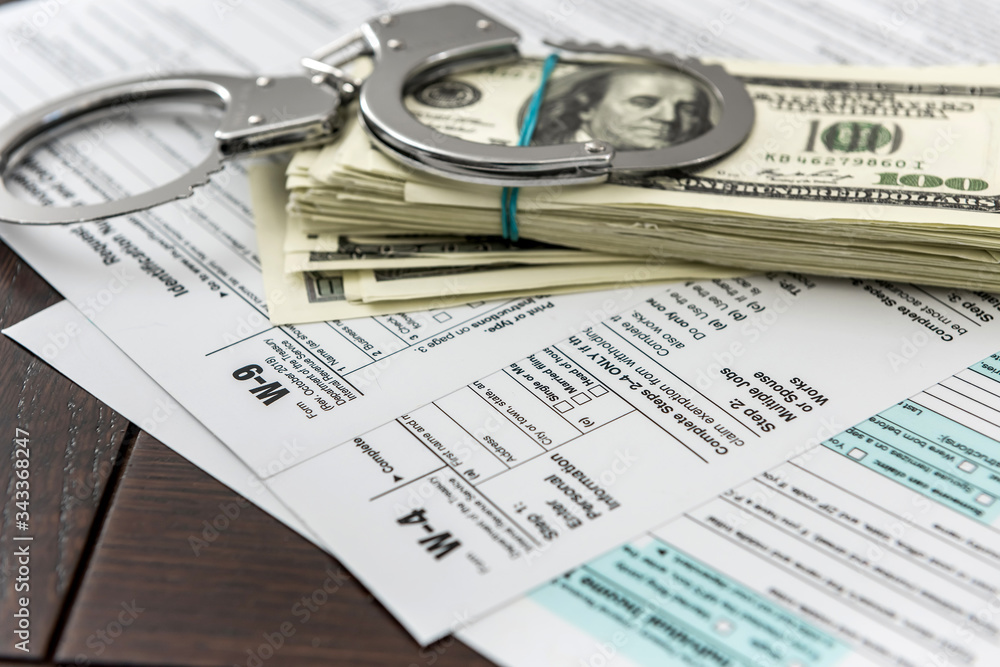 Illegal crime time dollar and handcuff tax form Illegal crime time dollar and handcuff tax form