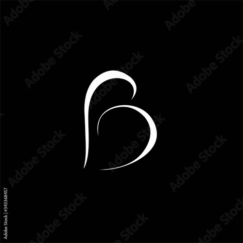 Letter B Love logo design vector image , letter b logo design vector image , logo letter b , letter b abstract 