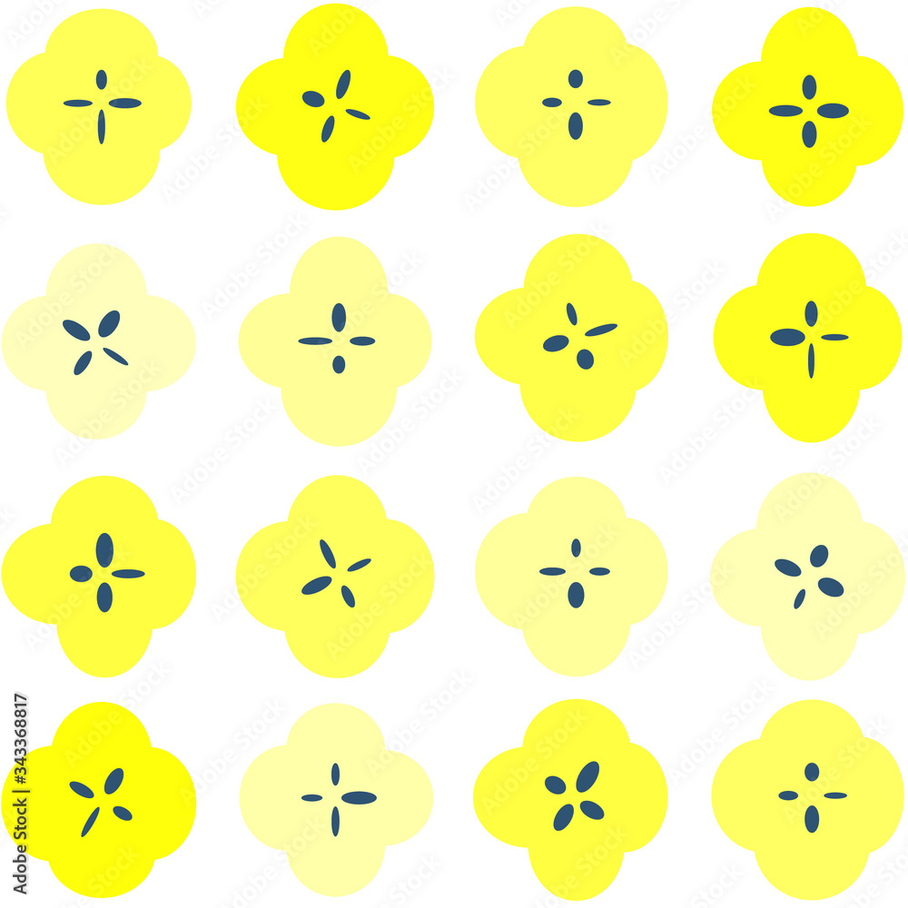 Fototapeta premium 北欧ブランド風の花柄イエロー＊編集できるベクター素材
