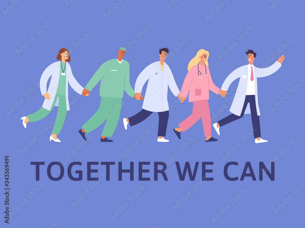 Medical, healthcare services concept. Group of doctors and nurses running for emergency situation. Vector illustration character design. Medical, healthcare services concept. Group of doctors and nurses running for emergency situation. Vector illustration character design.