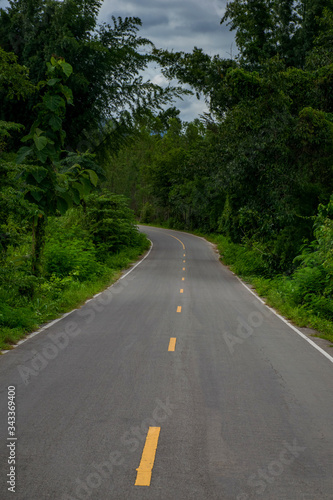 winding road in the forest © Chinnachote