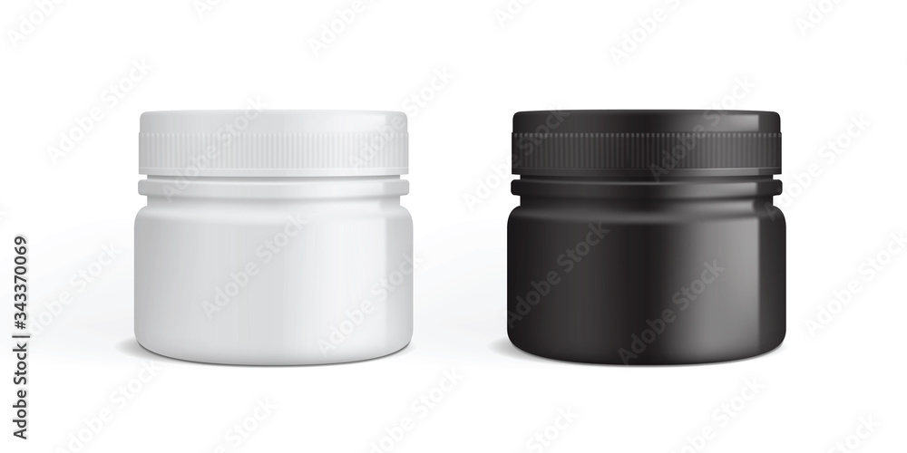 white and black plastic cream packaging isolated on white background mock up white and black plastic cream packaging isolated on white background mock up