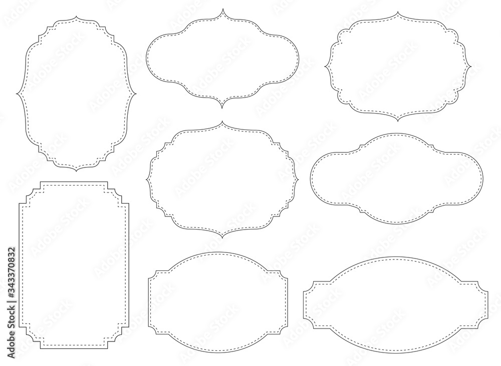 Fototapeta premium ART FRAME COLLECTION. VINTAGE SHAPE. BAROQUE GRAPHIC ELEMENTS.