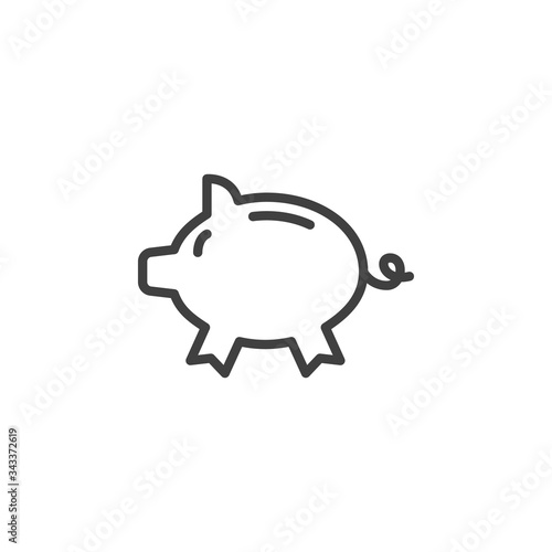 Piggy bank line icon. linear style sign for mobile concept and web design. Moneybox outline vector icon. Symbol, logo illustration. Vector graphics