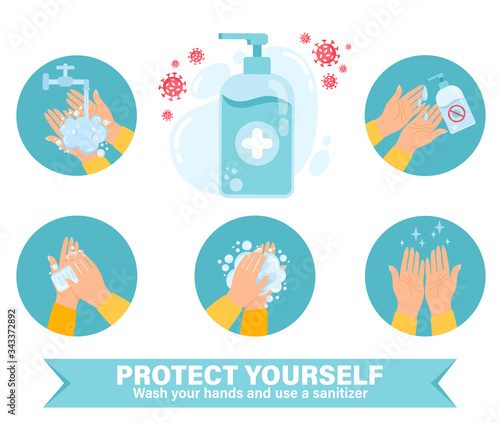 Use hand sanitizer infographics. Hand Sanitize Dispenser