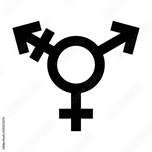 Vector flat style illustration of transsexual movement symbol icon isolated on white background