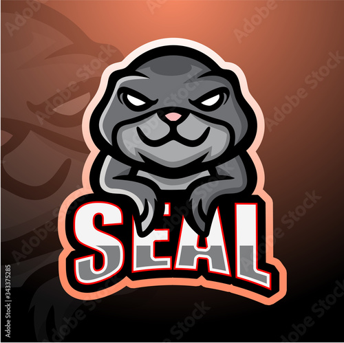 Seal mascot esport logo design