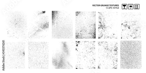 Fototapeta Dirty Grunge Textures Vector Set