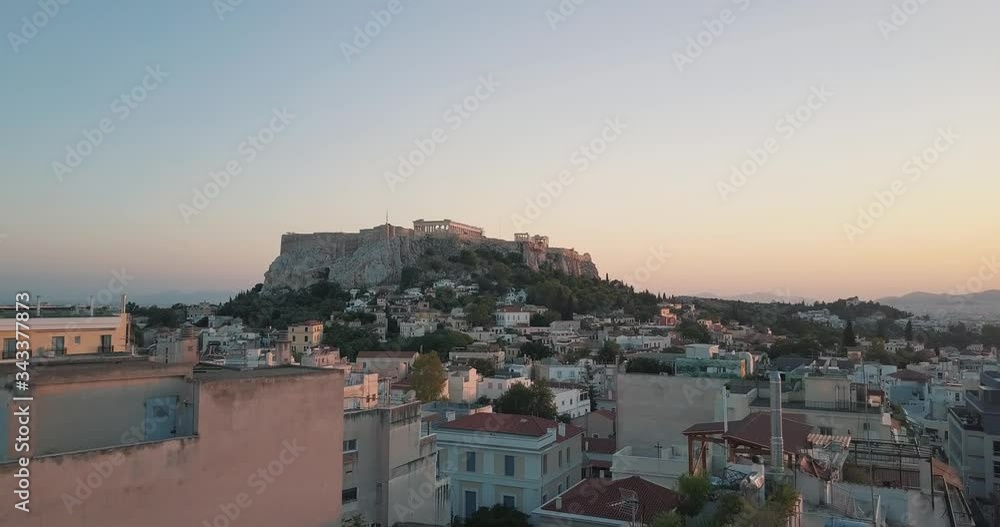 The Stunning Scenery Of Different Houses Surrounded By Green Trees In Athens, Greece - Aerial Shot The Stunning Scenery Of Different Houses Surrounded By Green Trees In Athens, Greece - Aerial Shot