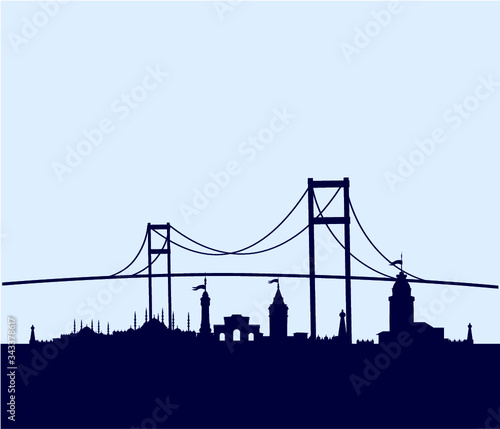 istanbul maiden tower print and embroidery graphic design vector art