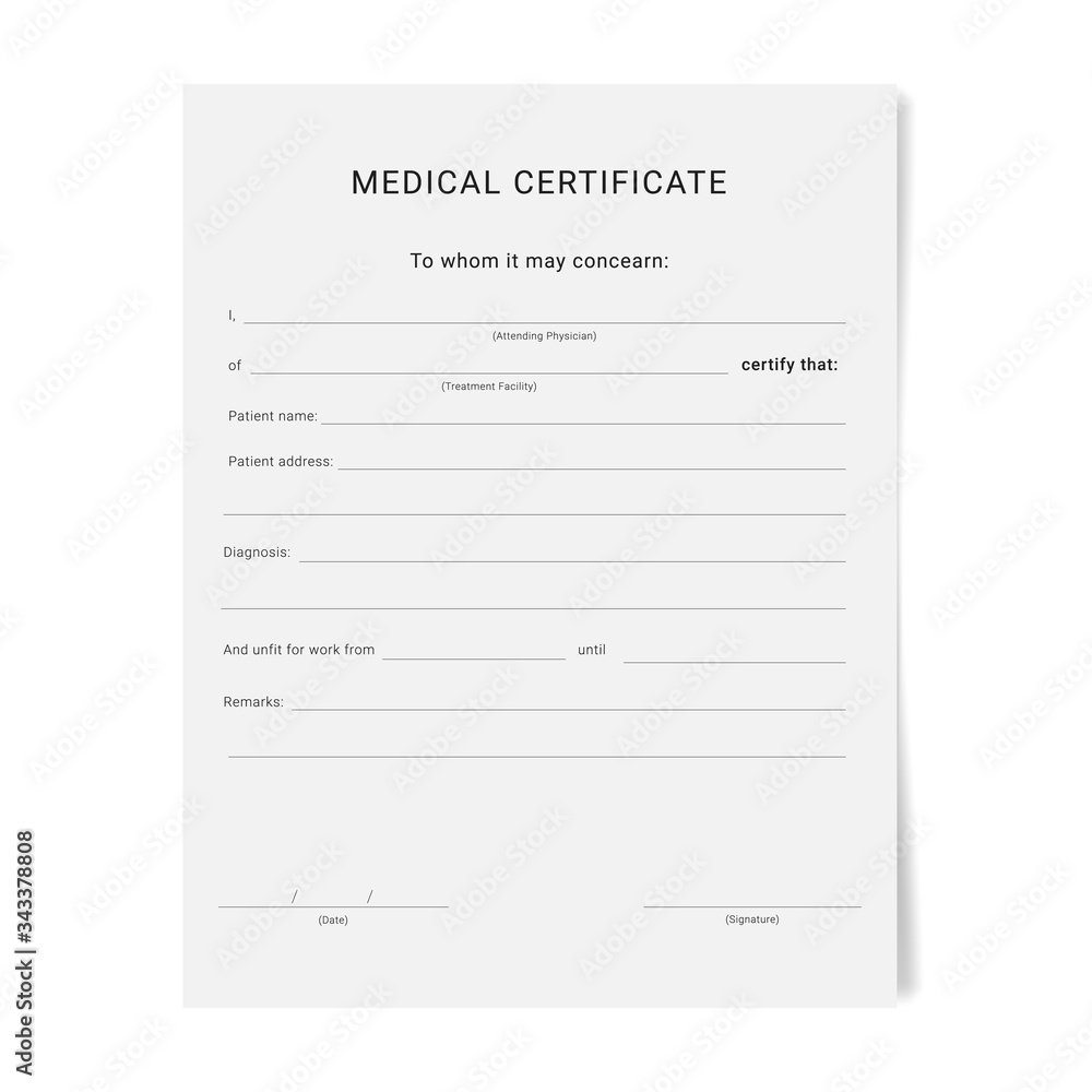Medical Certificate Template For Sick Leave