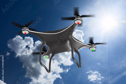 quadrocopter on clouds sky....