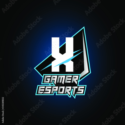 Letter X Game Logo Esport Gaming
