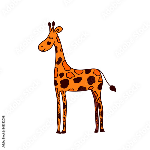 Funny vector illustration of giraffe
