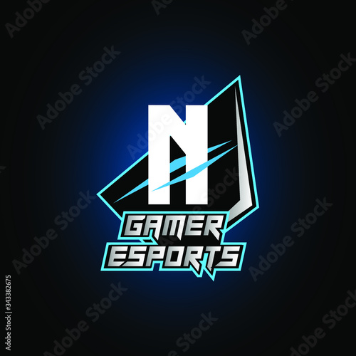 Letter N Game Logo Esport Gaming