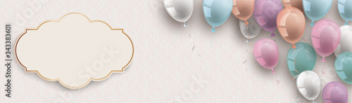 Long Noble Banner Ornaments Label Pastel Balloons