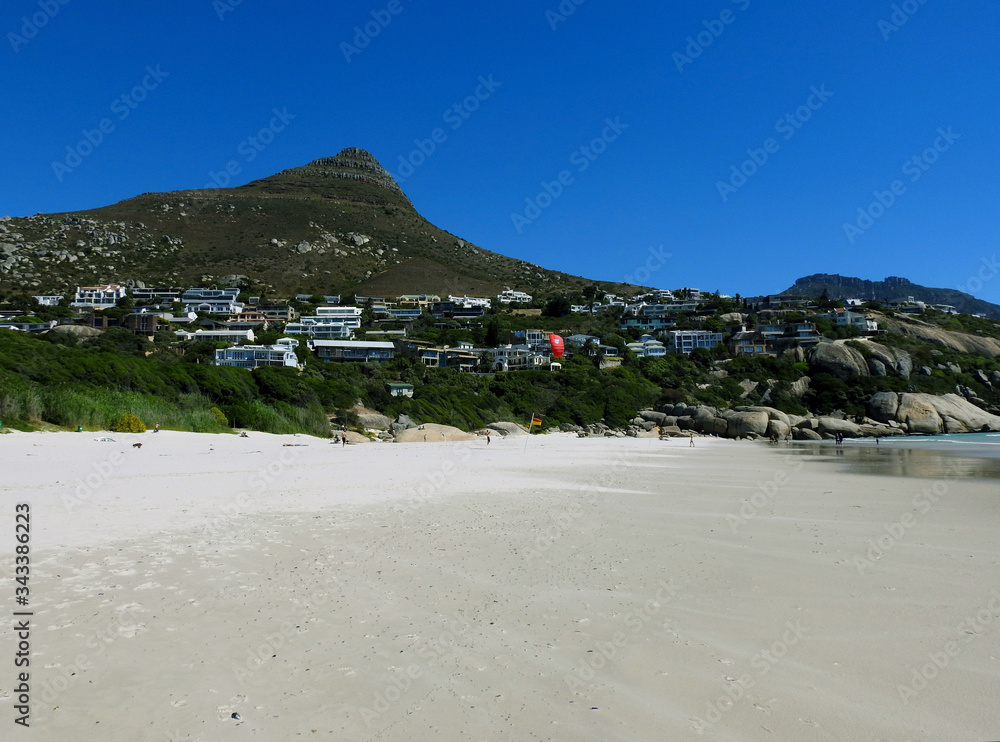 Signal Hill in Cape Town from the beach