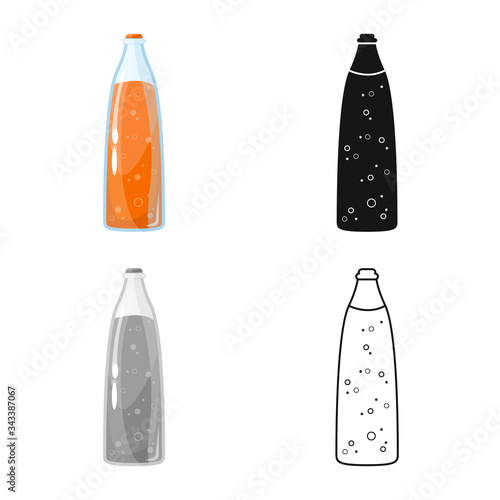Isolated object of bottle and soda logo. Collection of bottle and tipple vector icon for stock.