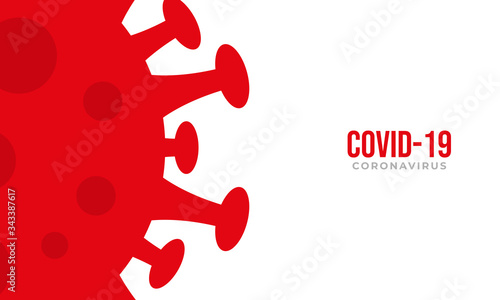 flat covid background design   red corona virus background illustration design