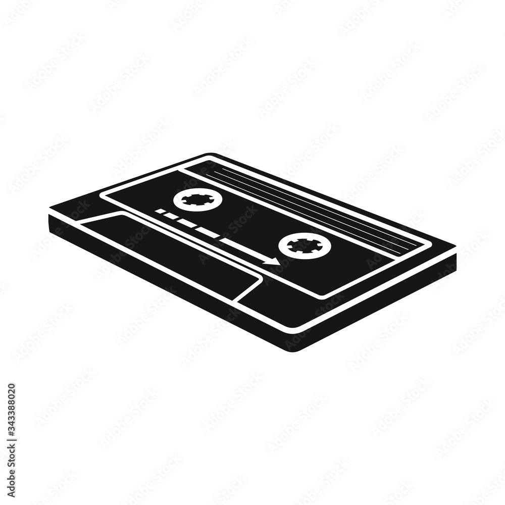 Isolated object of cassette and audio symbol. Graphic of cassette and tape stock vector illustration. Isolated object of cassette and audio symbol. Graphic of cassette and tape stock vector illustration.