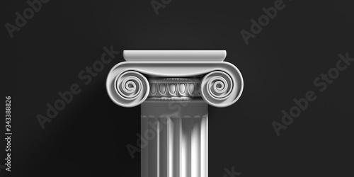 Fotografia Marble pillar column classic greek against black background