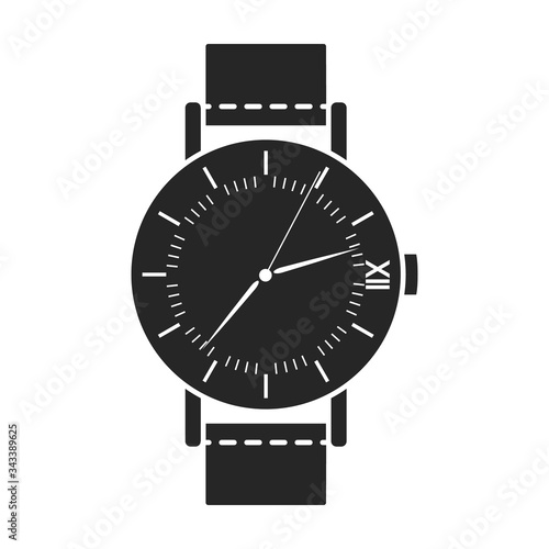 Watch wrist vector icon.Black vector icon isolated on white background watch wrist.